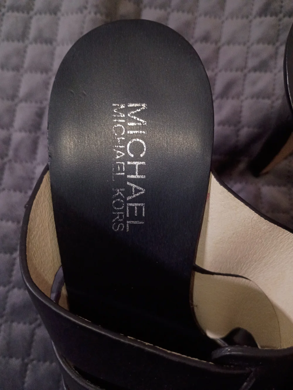 Michael Kors Black Studded Leather High Heel Mules